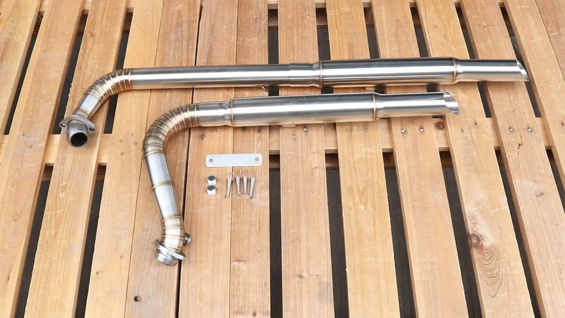 カスタム2-Into-2スラッシュカットハーレーダビッドソンEVOエンジン用エキゾースト 1