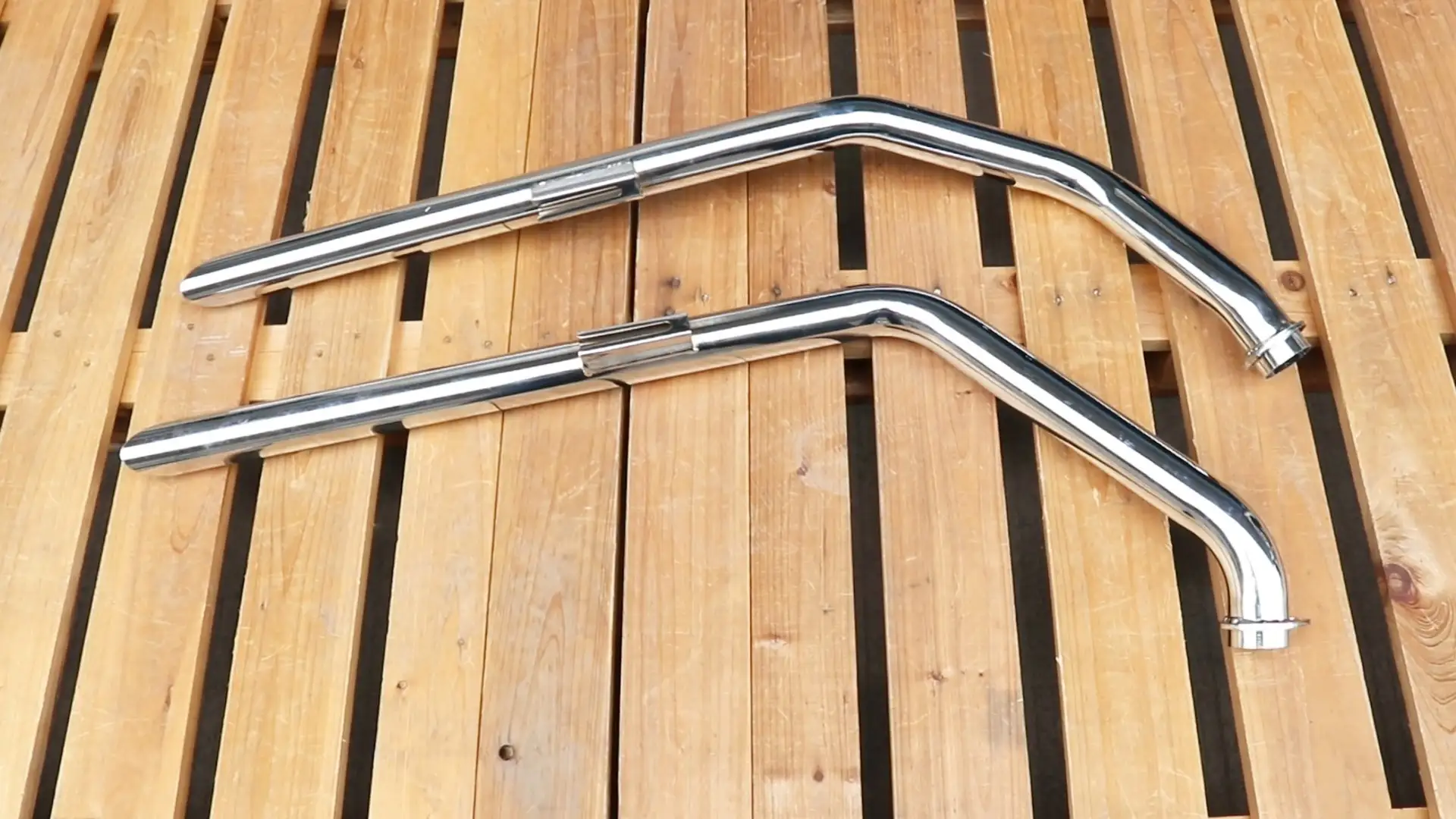 ハーレーダビッドソン MCM エキゾースト ドラッグパイプセット スラッシュカット クローム 1