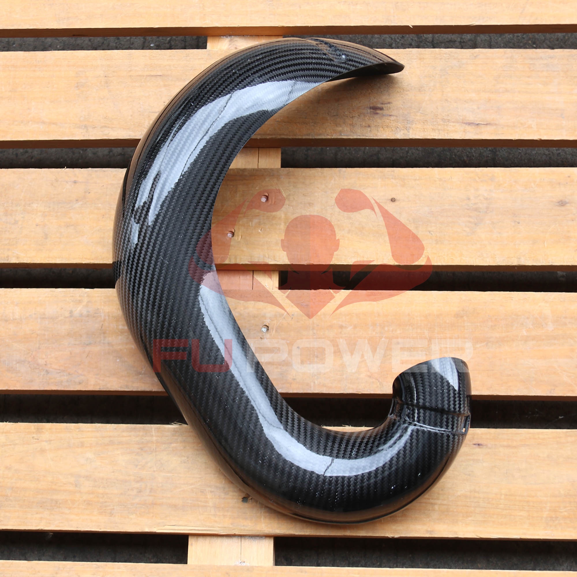 Protetor de Tubo de Fibra de Carbono Seco para KTM 300 EXC 2017-2019, Câmara de Expansão, Tecido Sarja 3K 2