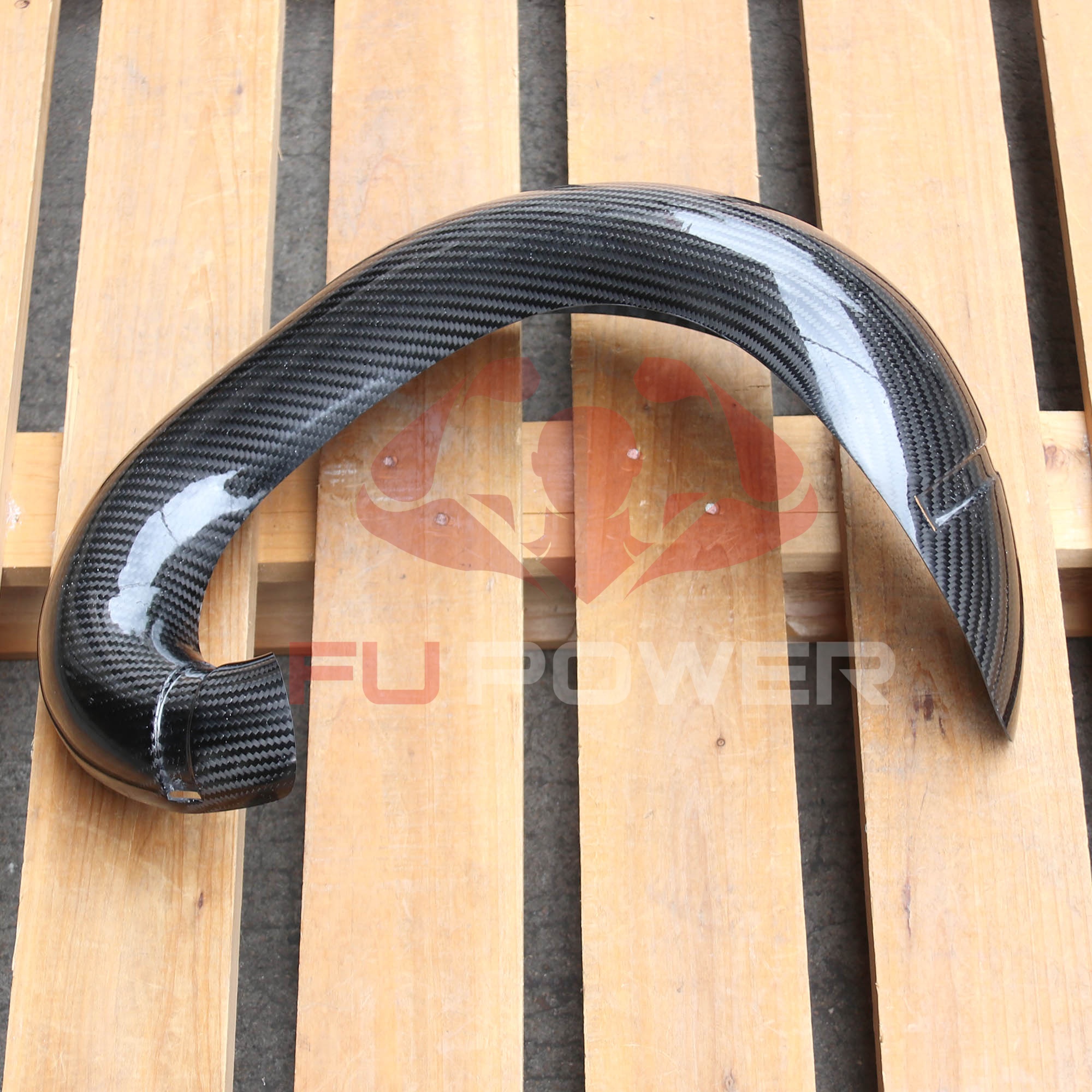 Protetor de Tubo de Fibra de Carbono Seco para KTM 300 EXC 2017-2019, Câmara de Expansão, Tecido Sarja 3K 3