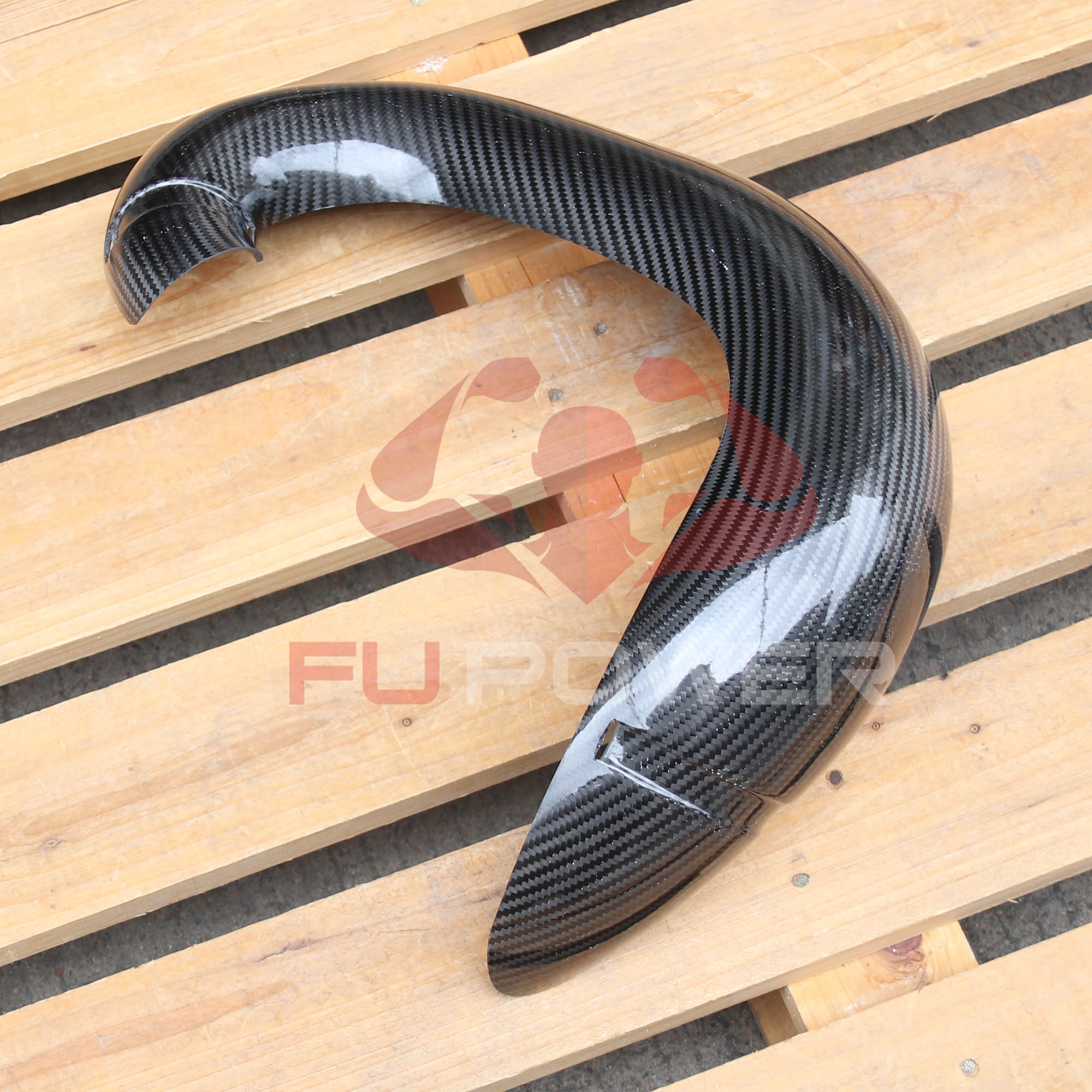 Protetor de Tubo de Fibra de Carbono Seco para KTM 300 EXC 2017-2019, Câmara de Expansão, Tecido Sarja 3K 4