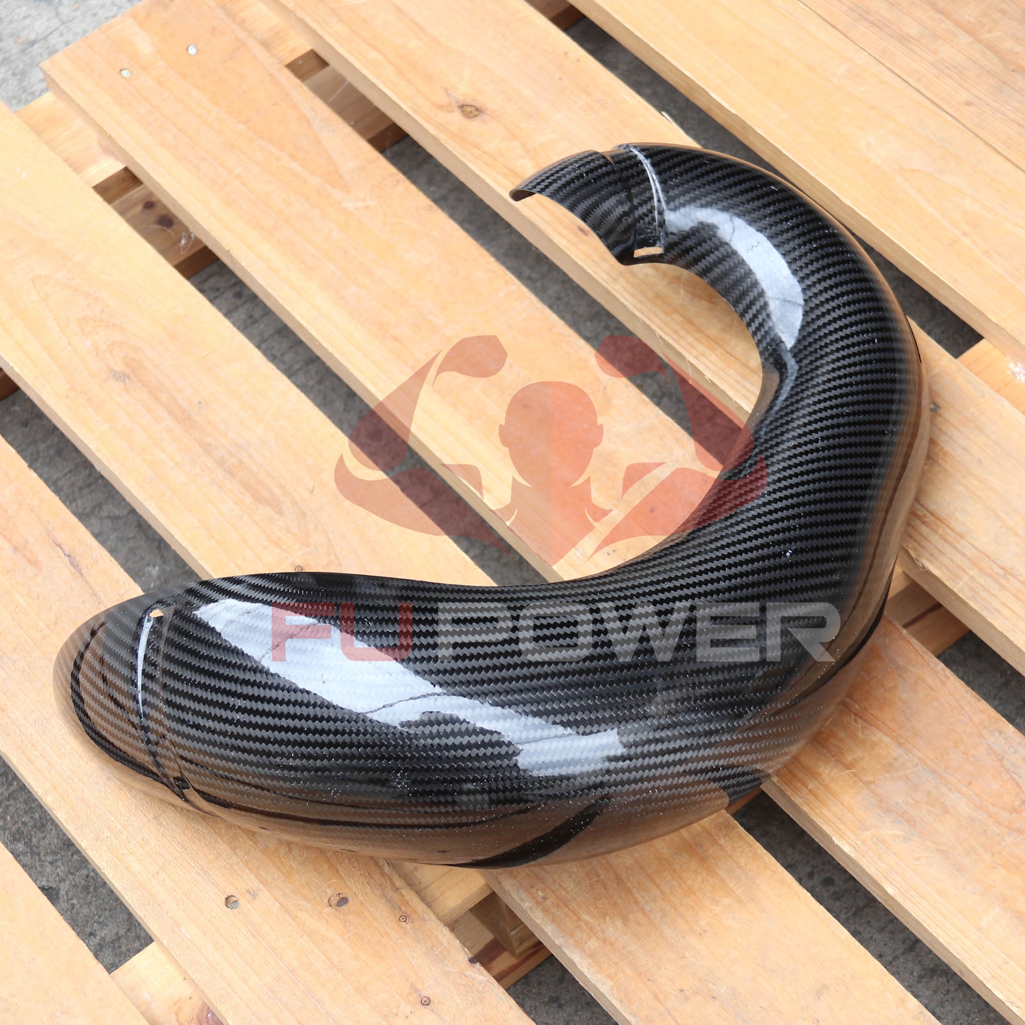 Protetor de Tubo de Fibra de Carbono Seco para KTM 300 EXC 2017-2019, Câmara de Expansão, Tecido Sarja 3K 5