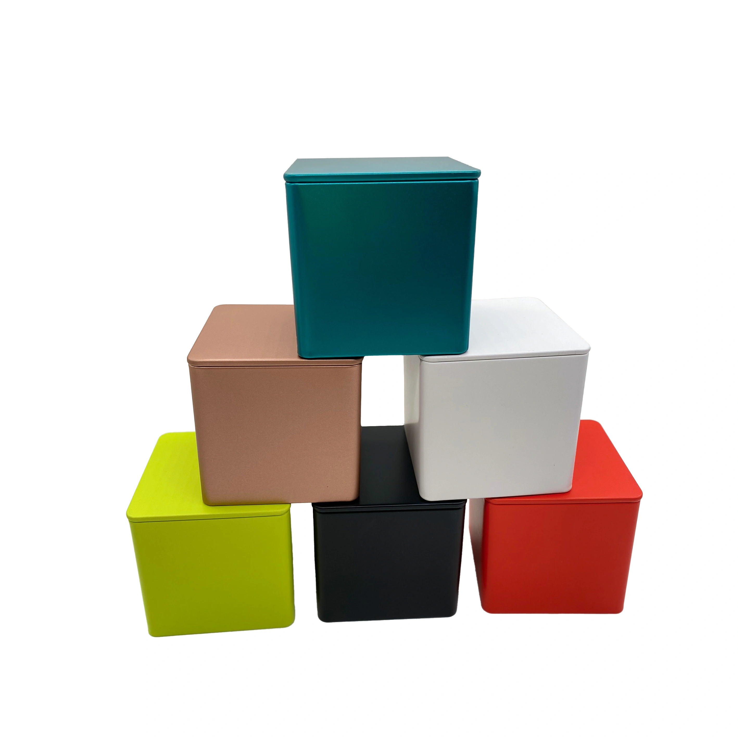 Custom Logo Designs Metal Square Tea Tin Box Container Gift Packaging Food Grade Coffee Cookie Candle Tea Tin Can Container 1