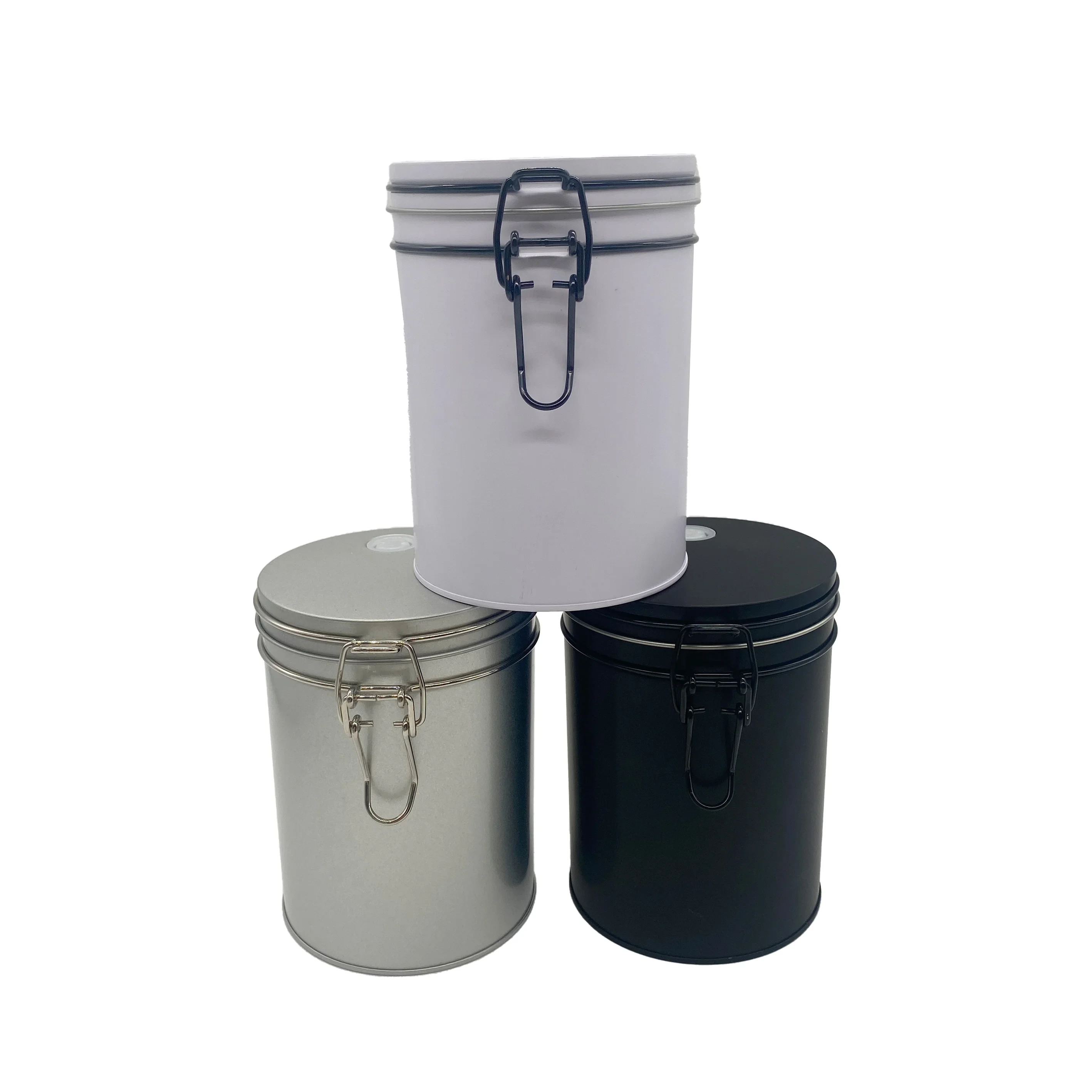 Factory In Stock Sealed Tea Storage Tins Custom Printed Food Grade Coffee Bean Tin Box Airtight Coffee Tea Tins Canister 1