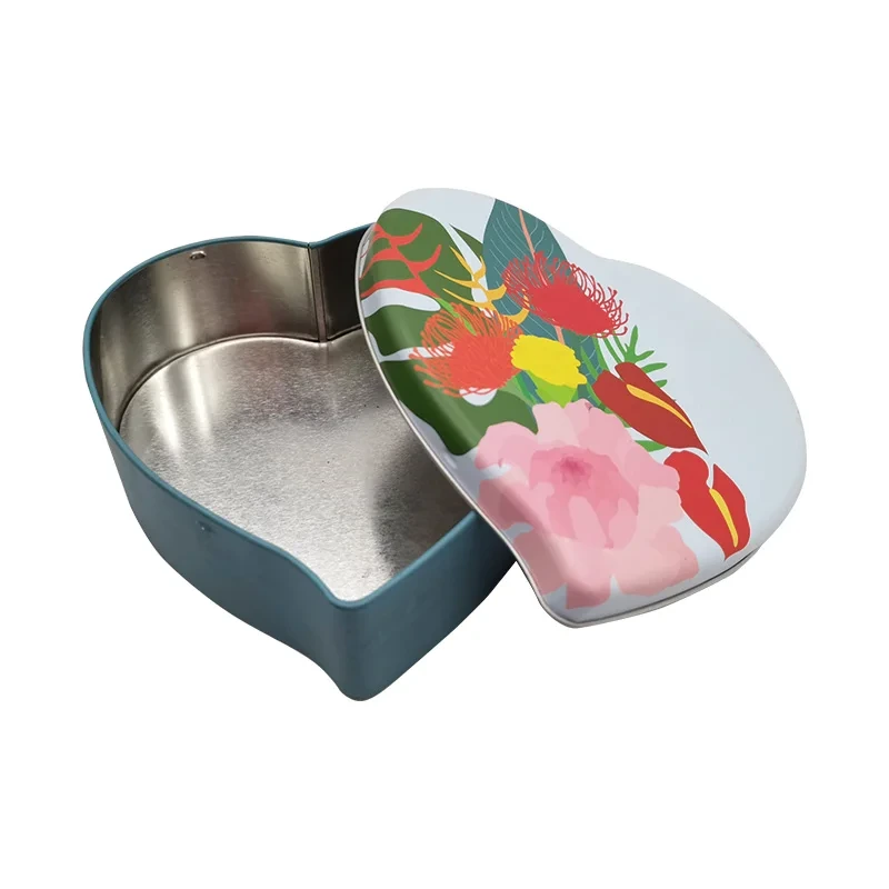 Großhandel Lebensmittelqualität Hochzeitsgeschenk herzförmige Metallverpackungsbox Weihnachtsdose für Geschenk-Süßigkeits-Plätzchen-Paket 1