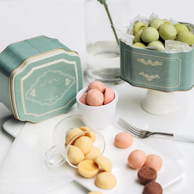 Keksverpackungsboxen aus lebensmittelechtem Metall für Kekse, Kuchen, Süßigkeiten, Blechdosen 1