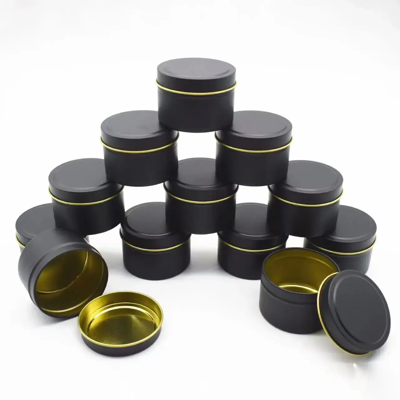 Latas pequenas de metal com tampas B050 logotipo personalizado Acceptablecompany 2