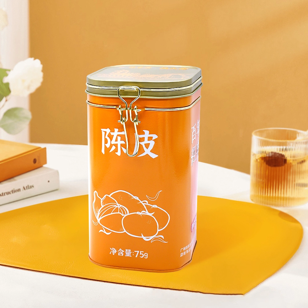 Custom Designs Metal Tea Tin Box Container Gift Packaging Food grade Coffee Cookie Tea Tin Can Container With Lock 1