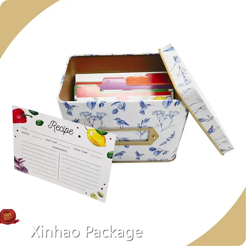 Boîte de recettes en étain vintage CYMK par Xinhao Package 1
