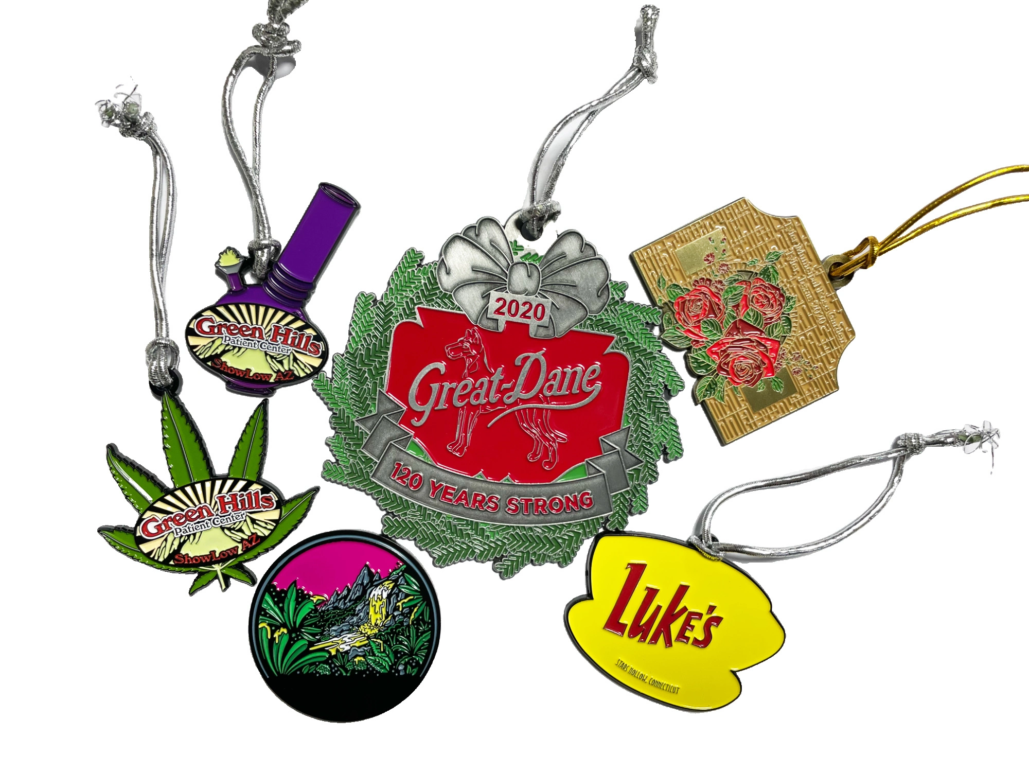 Christmas Ornaments Mirrored Metal  Christmas Decoration DIY Assorted Tags 1