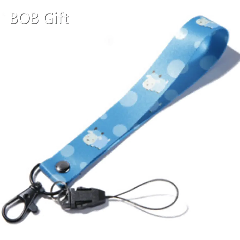 High Quality Carabiner Short Lanyard Keychain Custom Logo Keychain Key Strap with Carabiner Clips-1 1