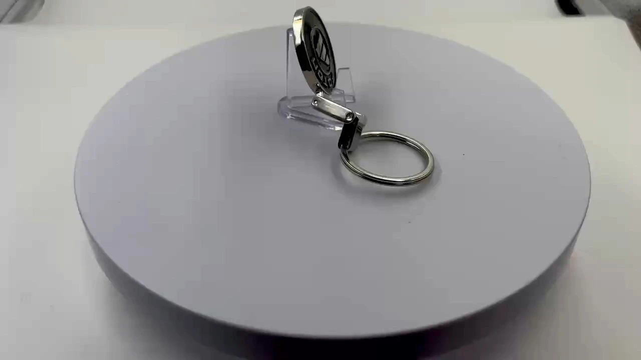 Custom Black Stainless Steel Key Chain with Baked Paint & Nickel Plating 1