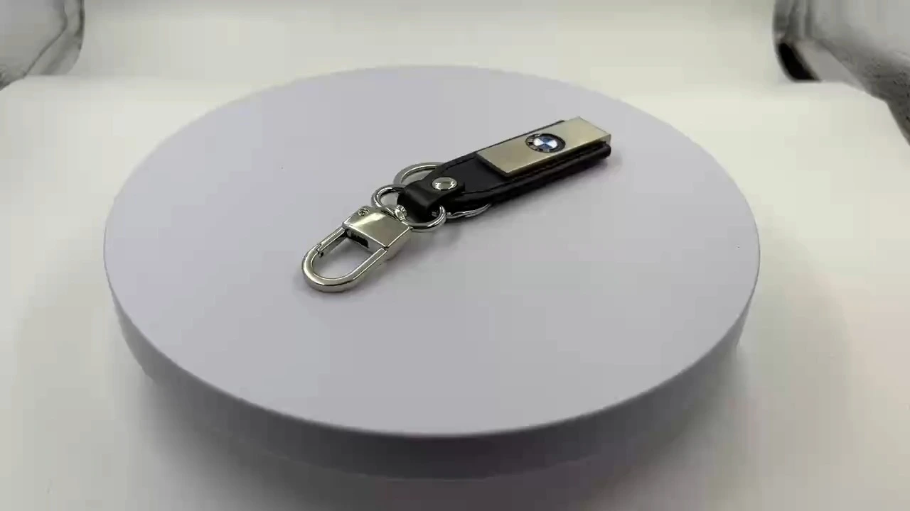 Premium BMW Dealership Keychain — Zinc Alloy & PU Leather with Dual Rings 1
