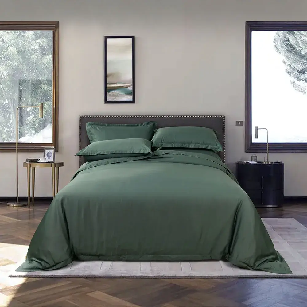 How does a white full bed set create a clean and crisp look in a bedroom? 1