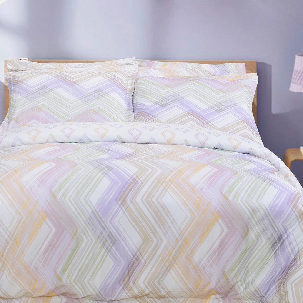 Parure de lit complète 100% coton, imprimé rotatif, expérience chaude, drap de lit à imprimé géométrique 1