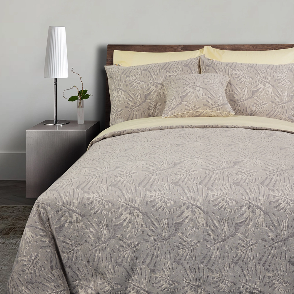Juego de cama Jacquard 100% algodón Jacquard Diseño de hoja de palma 1