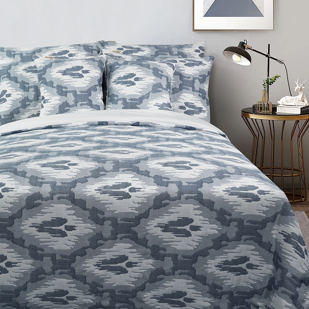 Ensemble de literie Jacquard 100% coton, ensemble de housse de couette à motif yeux d'oiseau 1