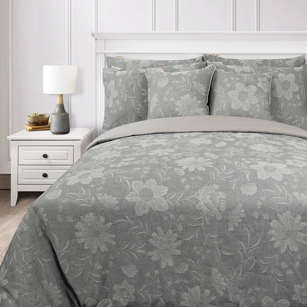 Jacquard Bedding Set 100% Cotton Exotic Deep Gray 1