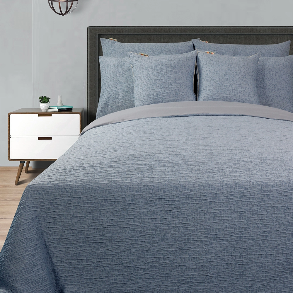 Juego de cama de jacquard con funda nórdica de microfibra de lujo con diseño de laberinto profundo 1