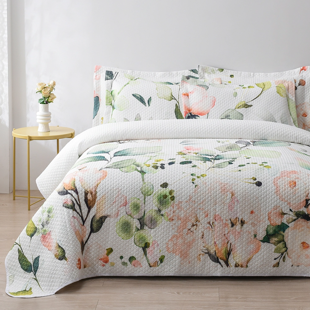 Ensemble de courtepointe 3 pièces en jacquard et impression numérique 1