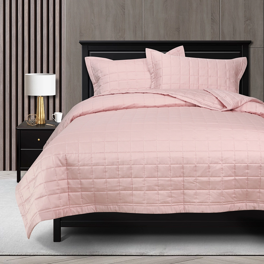 Couvre-lit Tencel ™ Box Stitch Orchid Pink Quilt pour l'heure d'été 1