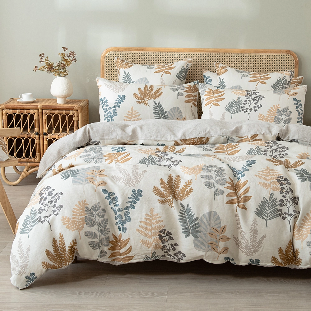 Duvet Cover Sets Maple Leaf Patterns Linen Bedding Sets Bedsheet Quilt Cover Set 1