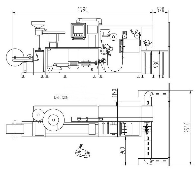 Máquina empacadora de blister con placa de rodillo de alta velocidad y servo completo 1