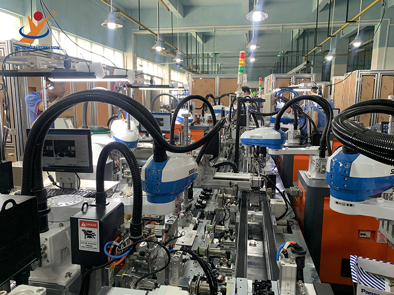 Línea de producción de máquina de ensamblaje automático flexible con interruptor británico bidireccional 8