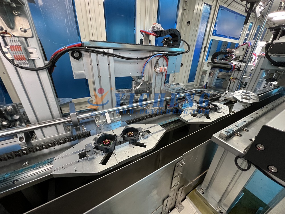 Flexible Automated Bearing & Fan Blade Assembly Machine with Circular Guide Rail Line 5