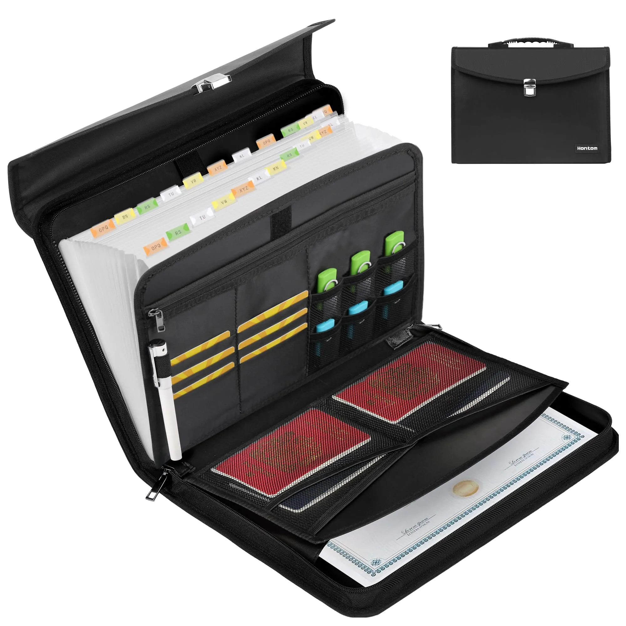 Fireproof Waterproof File Box With Compartment File Clip Zipper - SANJIU 1