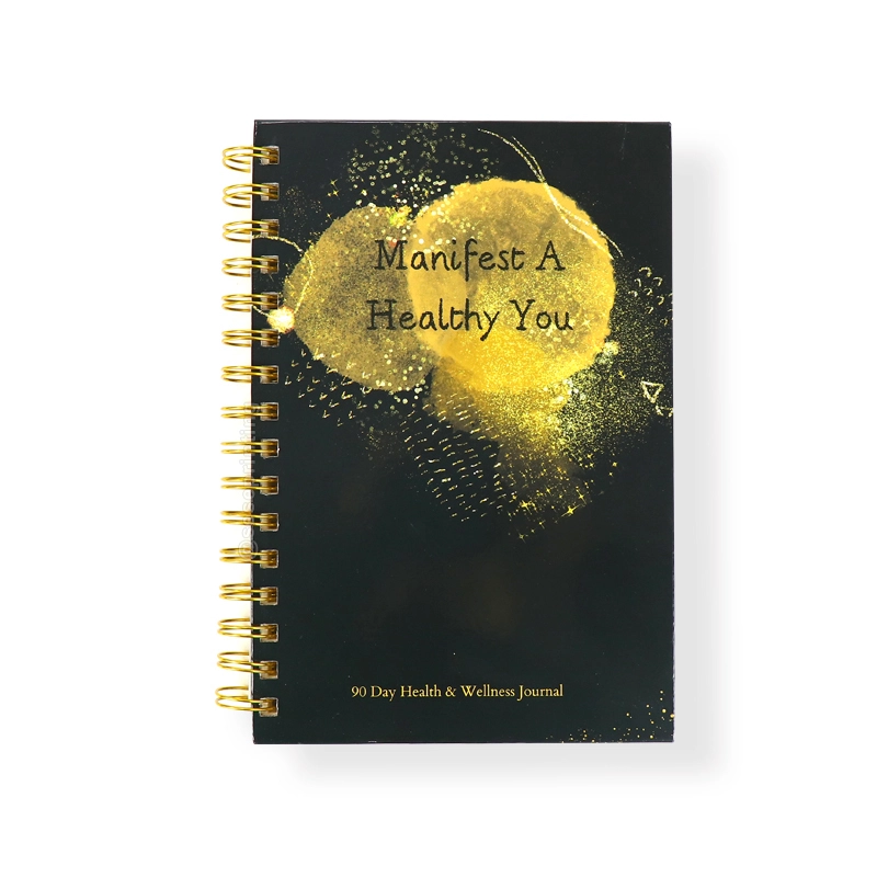 Custom Printed Premium Spiral Coil Manifest Notebook Planner Journal with Gold Edge 1