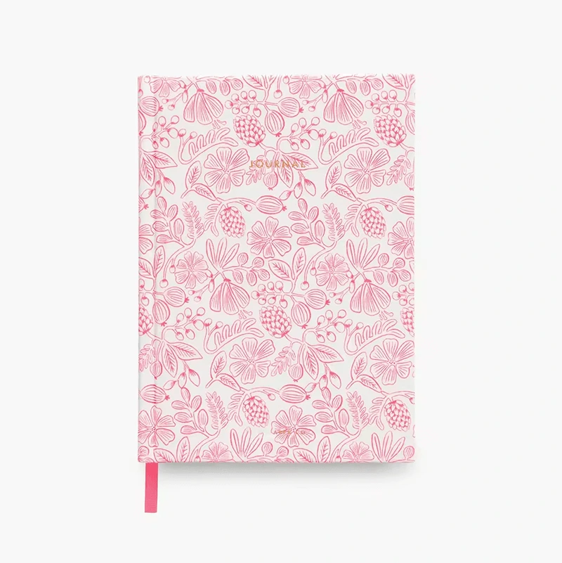 Custom Printed Pink Fabric Linen Cover Journal A5 Lined Paper Notebook Classmate Diary Agenda 1