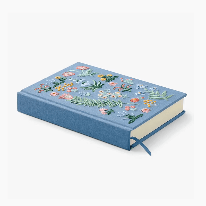A5-Notizbuch mit individuellem Druck, Hardcover, liniert, Stickerei, Stoff, Leinen 2