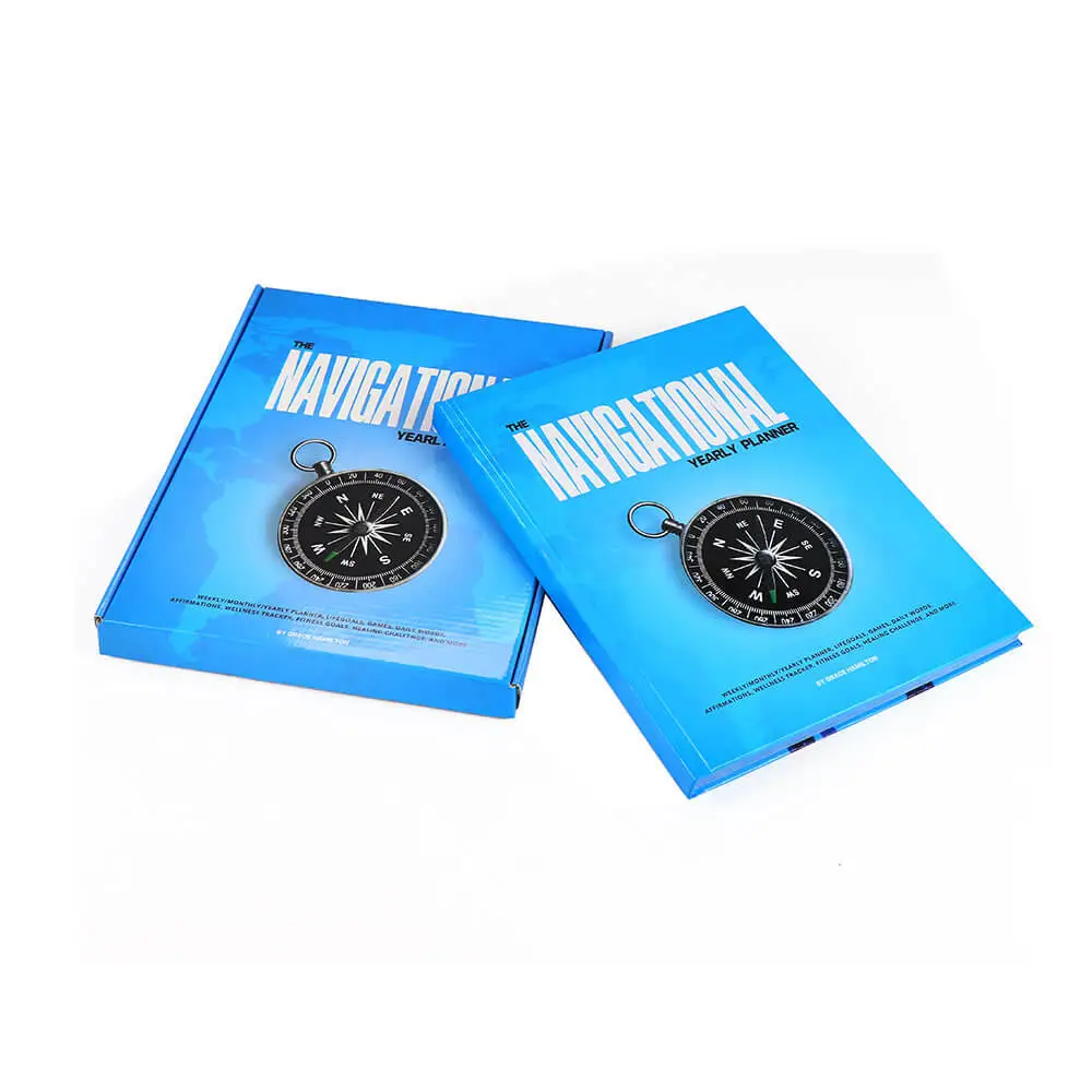Printing Planner China Factory Customized Printed Hardcover Yearly Planner Book with Blue Edges 1