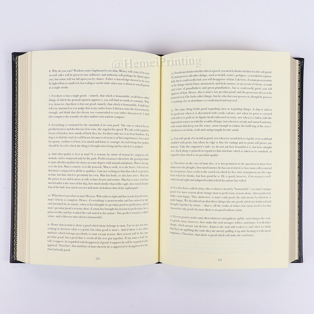 Serviço de impressão de livros personalizados com capa de couro e edição especial na China 6