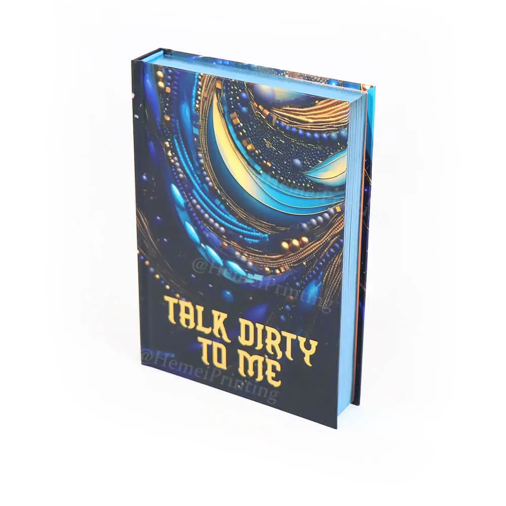 Custom Notebook Printing Quality Hardcover Blue Painted Edges Journal Notebook Printing 1