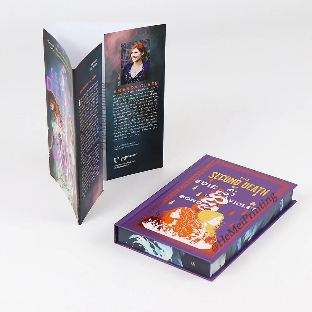 Custom Sprayed Edge Hardcover Book Foiled Cover Book Novel Printing with Paper Dust Jacket 1