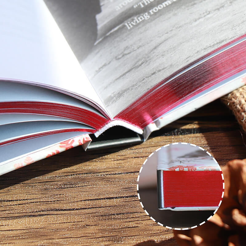 Impression de livres personnalisés à couverture rigide avec tranches peintes et marquage à chaud 4