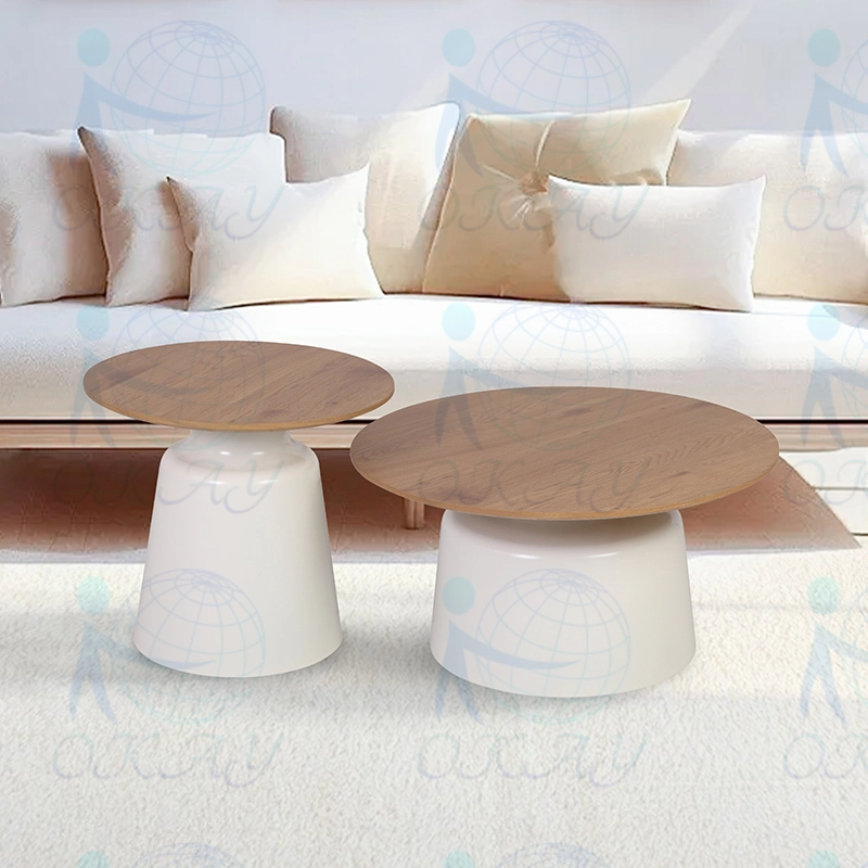 Beige Lacquer Two-piece Coffee Table Set, Enjoy Peaceful Family Time, Modern Style Home Furnishings 1
