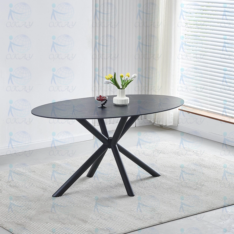 Fashionable oval shaped art dining table 1