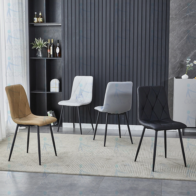 Chaise de salle à manger classique et confortable à lignes mixtes en grille de diamant avec un style moderne 1