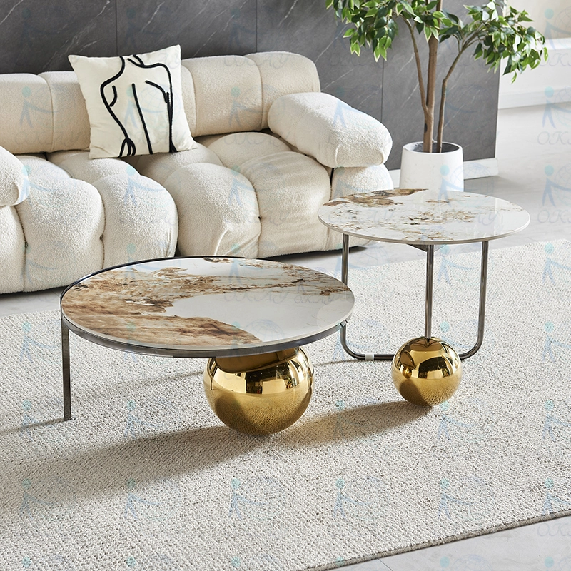 Unique design coffee table, light luxury modern style 2-piece set 1