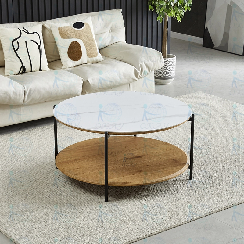 La table basse design à double couche est un choix de haute qualité 1