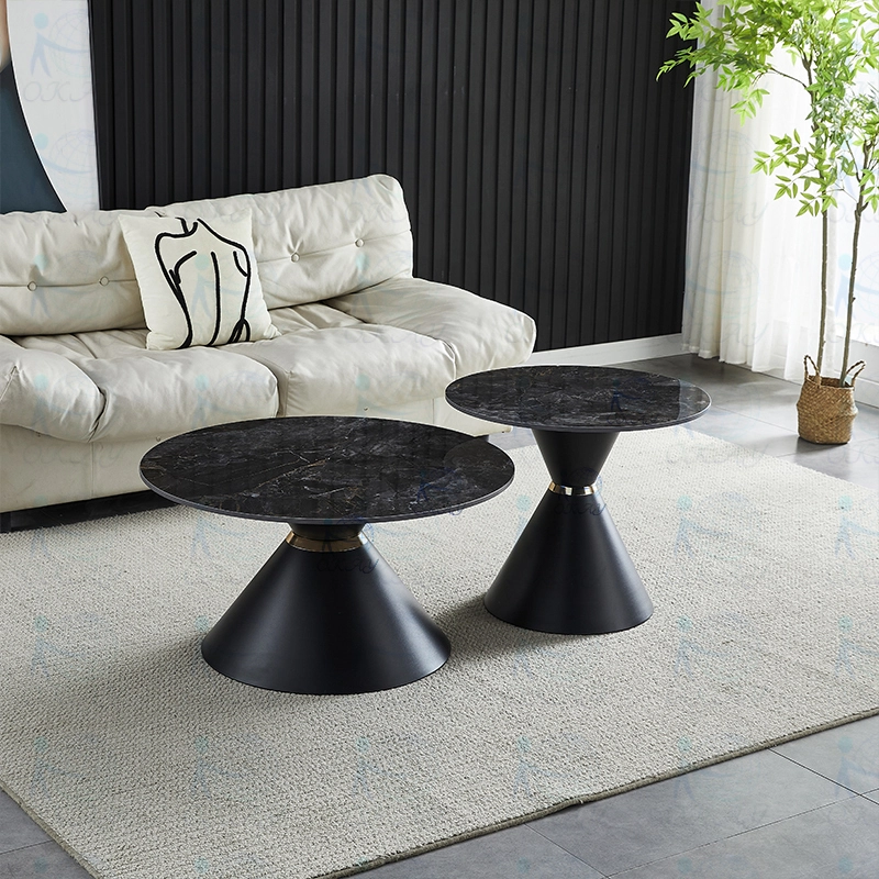 Mesa de centro elegante, salón, espacio de ocio, elegante, negro vanguardista, espacio de calidad. 1