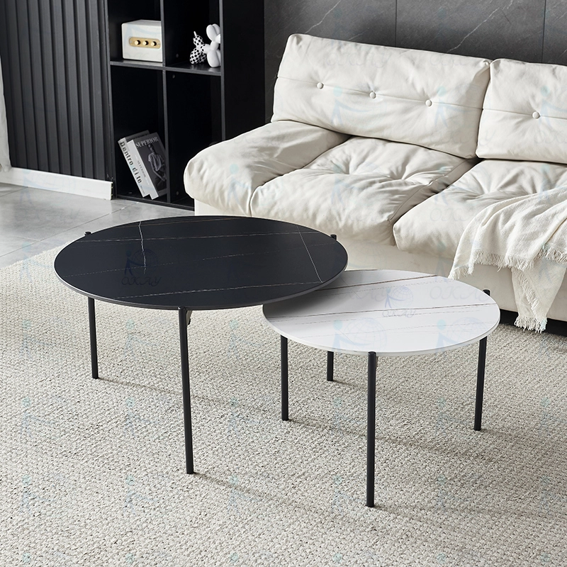 Ensemble de planches de rock artistique noir et blanc, table basse, art moderne, maison à la mode, facile à ranger, classique d'avant-garde 1