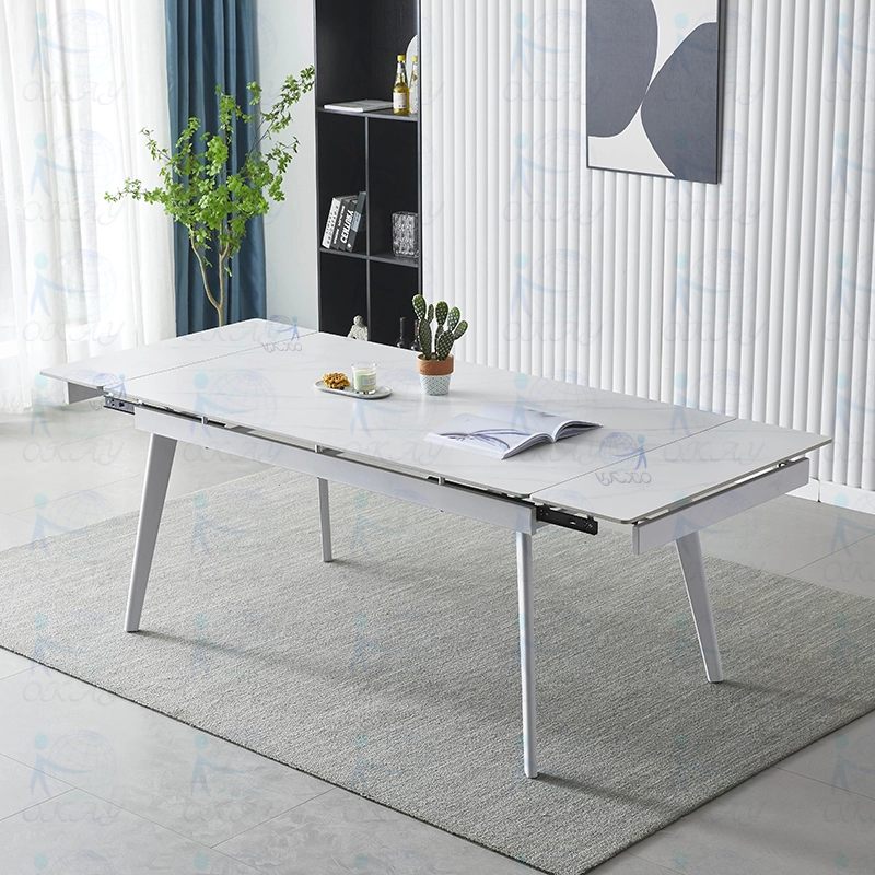 Mesa de comedor elegante y moderna en color blanco. 1
