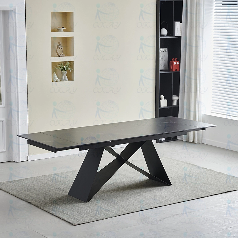 Mesa de rock, base metálica, estilo moderno e minimalista 1