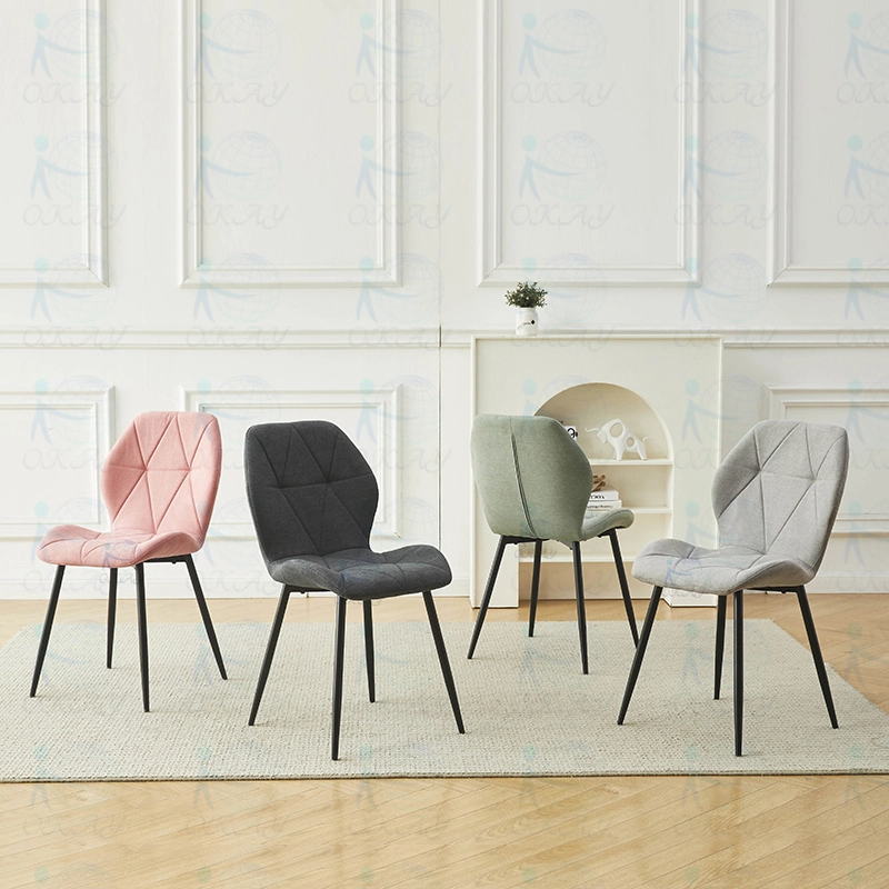 Factory-direct home furnishing export, customizable fabric dining chairs in various colors, designed with modern stitching techniques 1