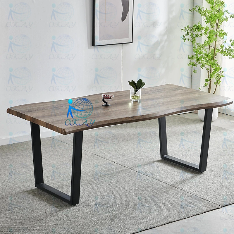 Mesa de comedor extensible moderna de MDF, gran lujo de estilo nórdico 1