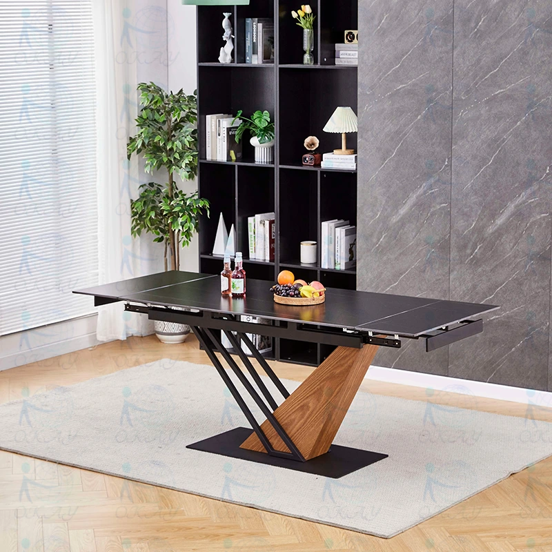 Mesa de comedor de cerámica: moderna piedra sinterizada extensible - Tapa de cerámica 1
